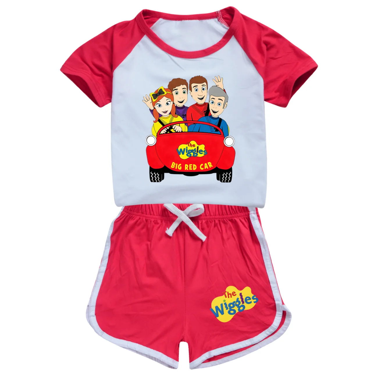 Early Education The Wiggles Clothes Set Kids Summer Casual Outfits Boys Short Sleeve T-shirt Shorts 2pcs Suit Girls Sportsuits