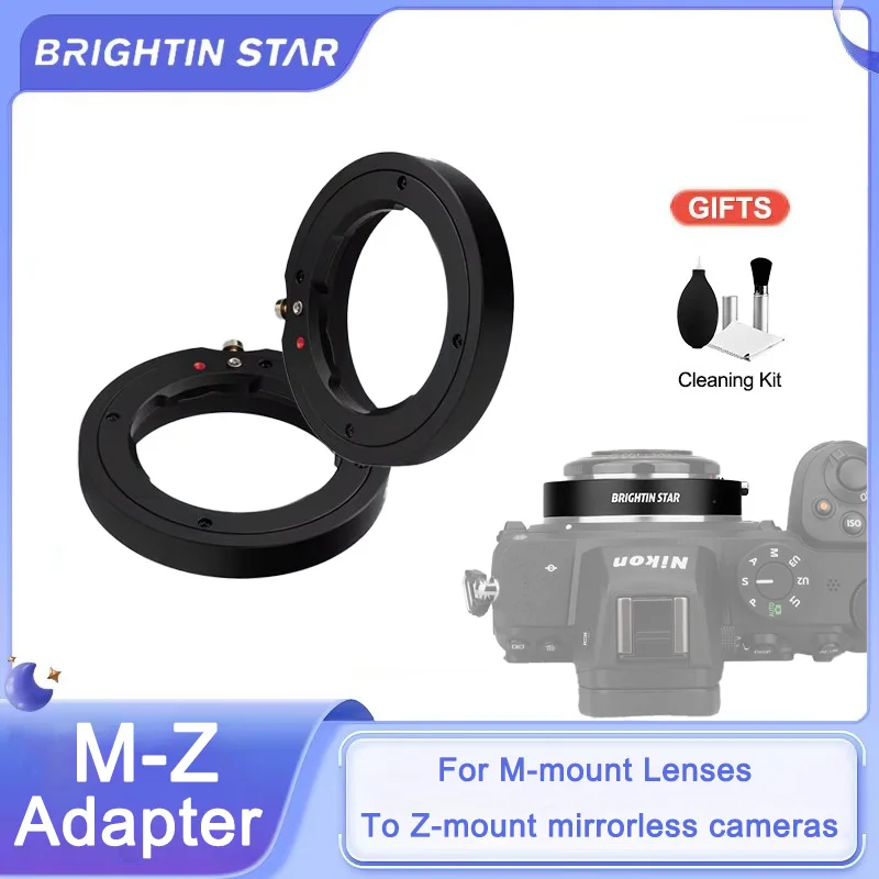 

Brightin Star LM-Z Camera Lens Adapter Ring for Leica M mount Lens to Nikon Z Mount Camera Z6 Z7 Z6II Z7II ZFC Z8 Z9 Convertor