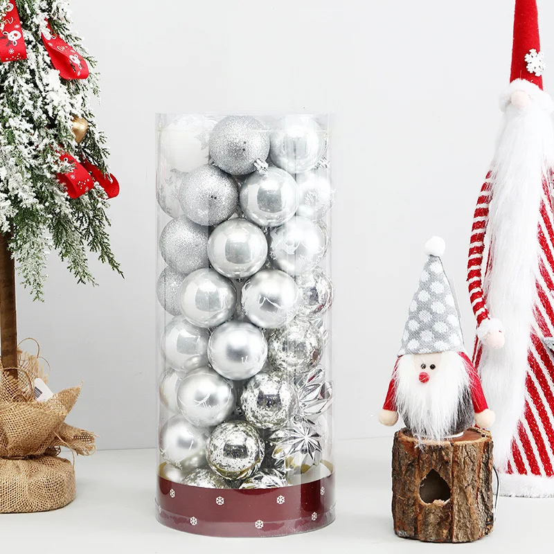 50Pcs 6cm Mixed Christmas Balls Xmas Tree DIY Ornament Pendant Christmas Decoration for Home Noel Navidad Natal New Year Gifts G