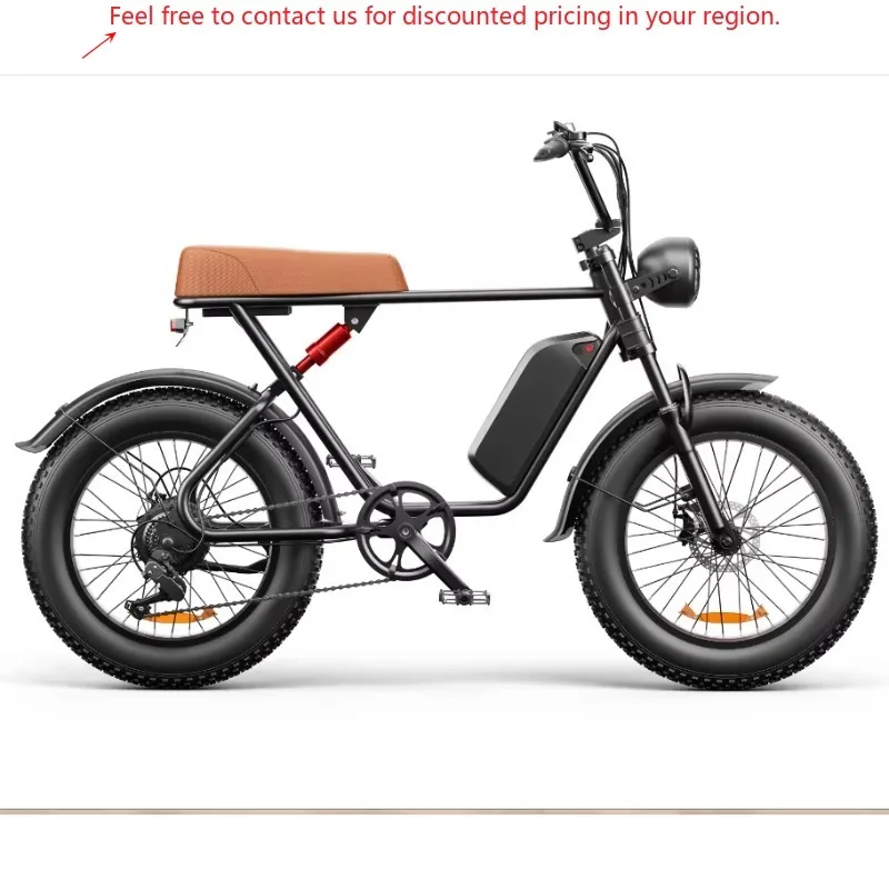 

HEZZO 48V 1000W 15Ah Long Range Lithium Battery Fast 7 Speed Puncture Fat Tire Step Thru Electric City Bike