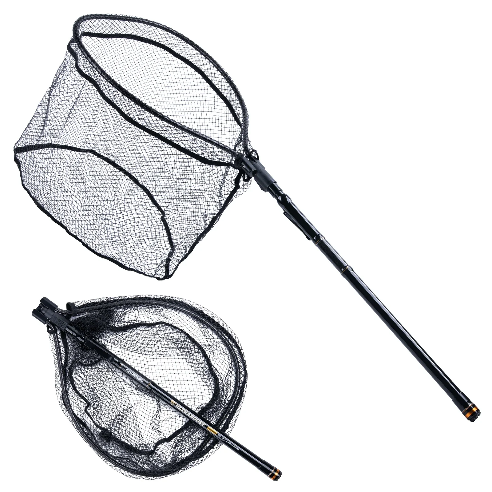 Goture Carbon Fiber 1.65M Retractable Fishing Net Telescoping Foldable Landing Net Lightweight Carp Sea Hand Dip Net