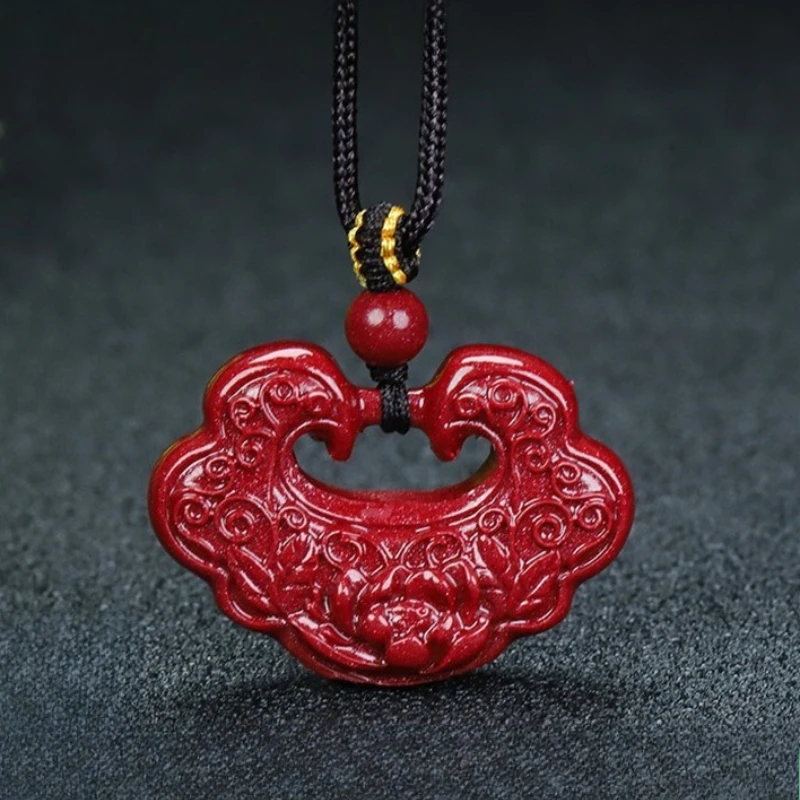 

Purple Gold Sand Ruyi Xiangyun Safety Lock Pendant, Exquisite Ethnic Style Pendant