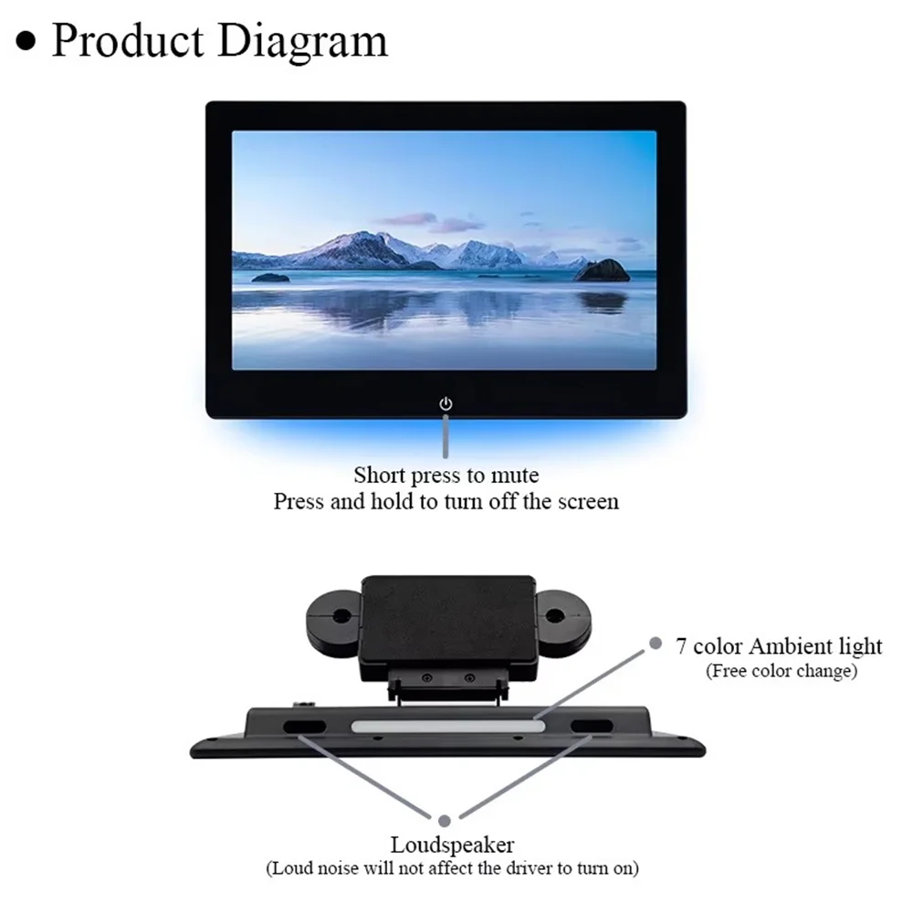 

New 10.1-inch External LCD Android Display 10.1-inch Headrest Android Display Rear Seat Entertainment External Headrest Display