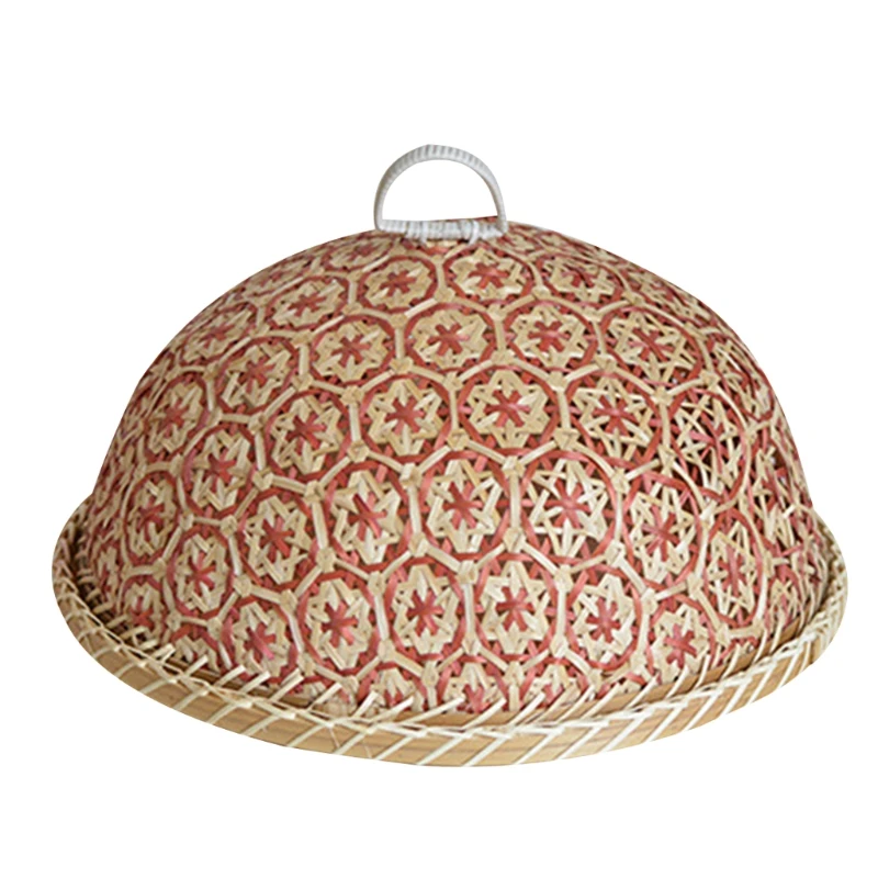 Exquisite Pattern Hand-woven Insect-proof Basket Dust-proof Basket Durable Gift Fly-Proof and Dust-Proof Bamboo Woven