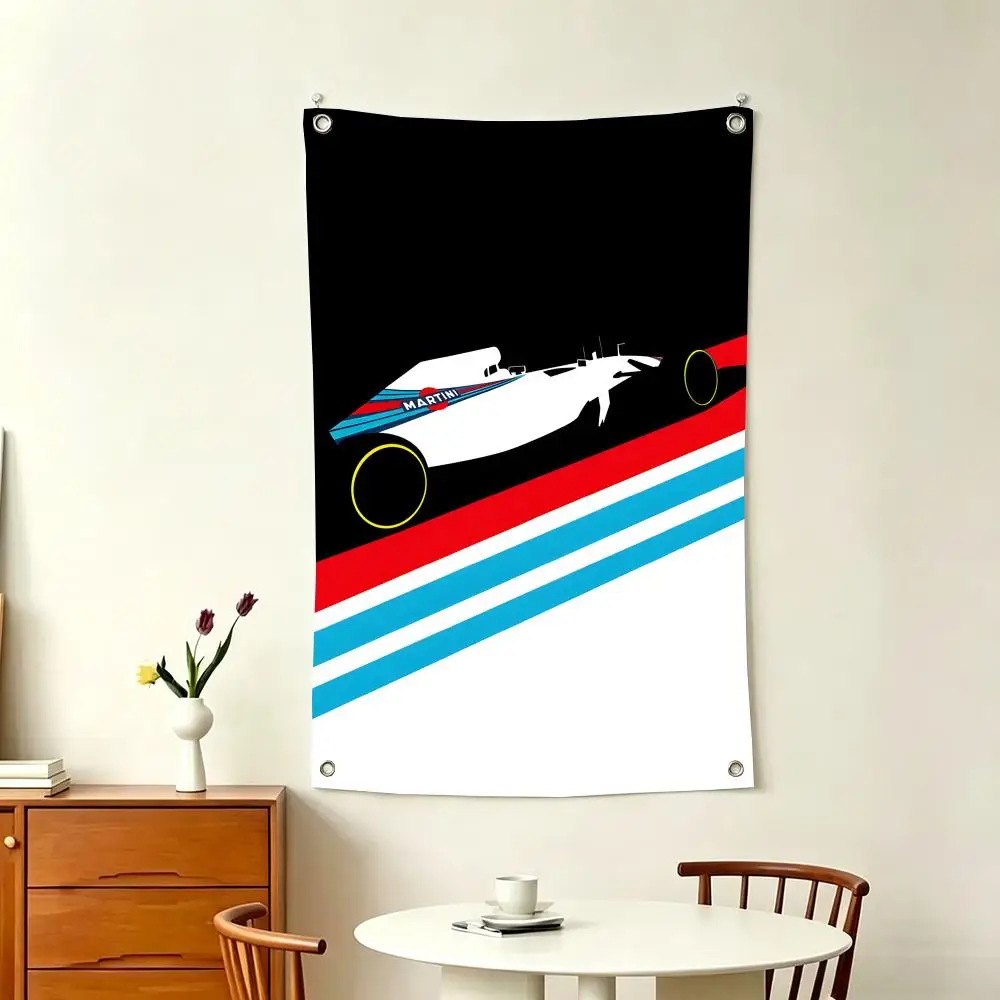 Classic Race Car M-Martini Racing Flags Home Decor Wall Hanging Vertical Flags Indoor Outdoor