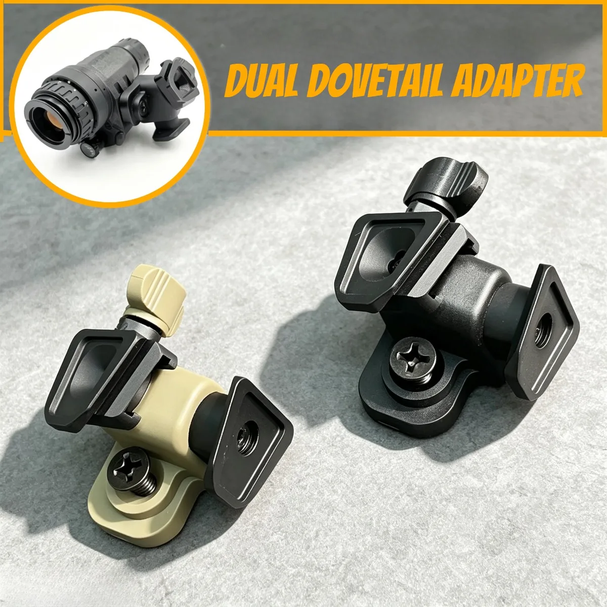 Tactical Dual Dovetail Adapter Shoe Fit PVS-14 Goggle NVG J-Arm Fit Wilcox L4G24 Mount Replacement Durable Anti-Wobble