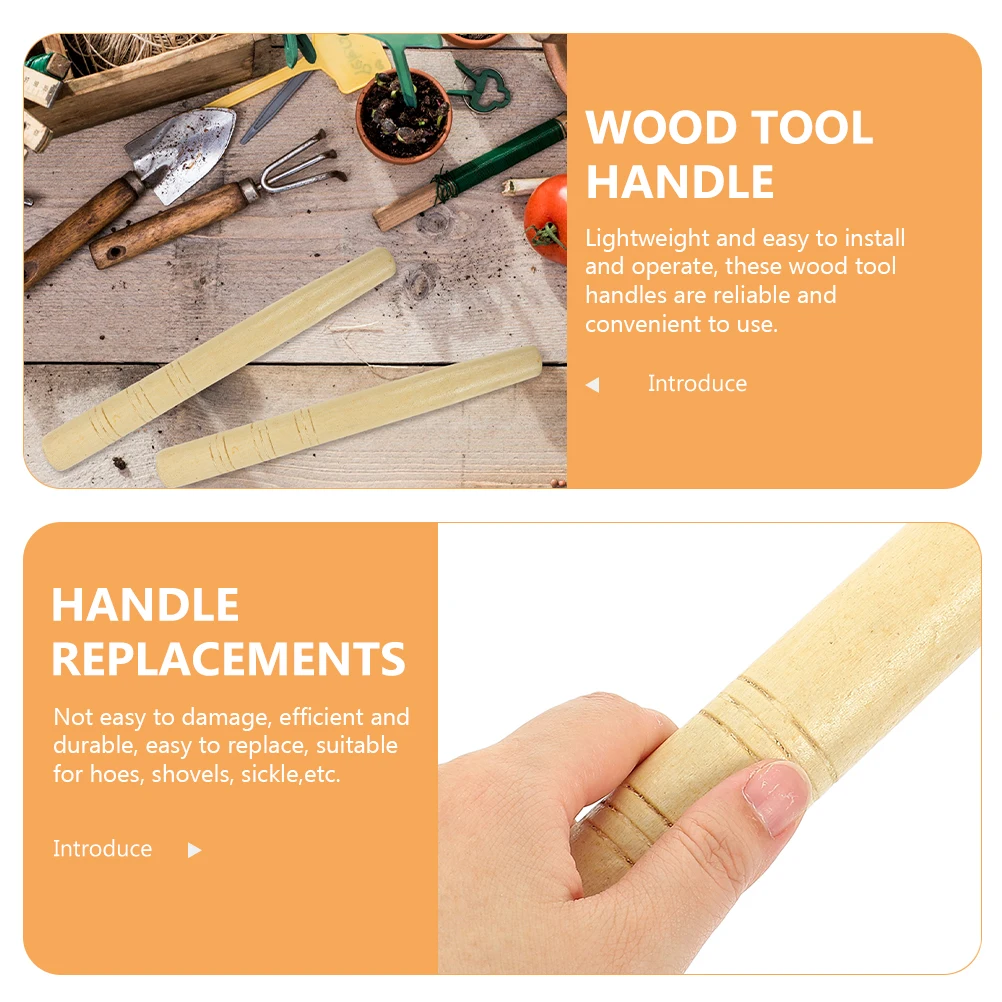 

8pcs Wood Handle Replacement For Hoe Shovel Hammer Garden Tool Handles Lightweight Durable Ergonomic Hardwood Farm Supply