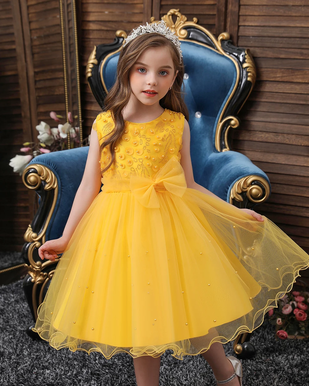 Children\'s Formal dress ;girl’s wedding dress Princess Puffy dress kindergarten runway show evening dress