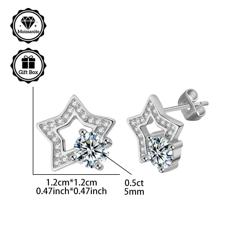 

LAMVOICE 1 carat moissanite needles, gift for daughte, needles for women,925 sterling silver needles, Valentine’s Day