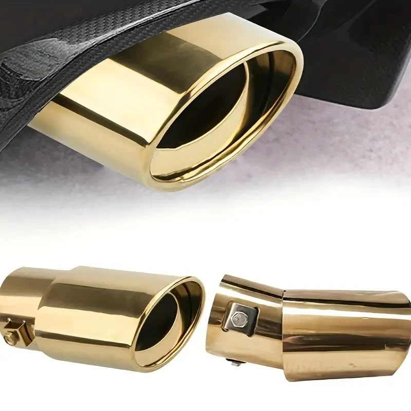 63mm caliber automotive universal exhaust metal muffler tip stainless steel straight bend exhaust pipe tail muffler tip pipe aut