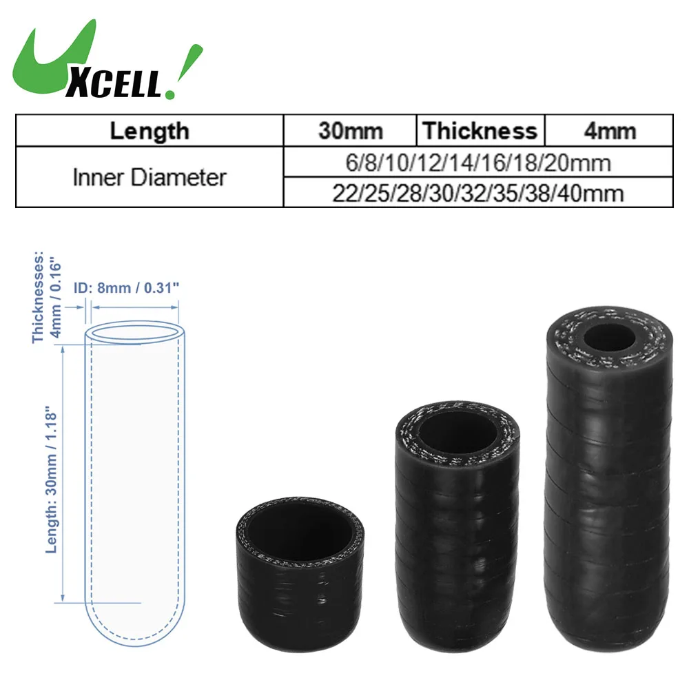 

UXCELL 1 Pcs 6 TO 40mm ID Black Car Silicone Rubber Hose End Cap Silicone Reinforced Blanking Cap for Bypass Tube Universal