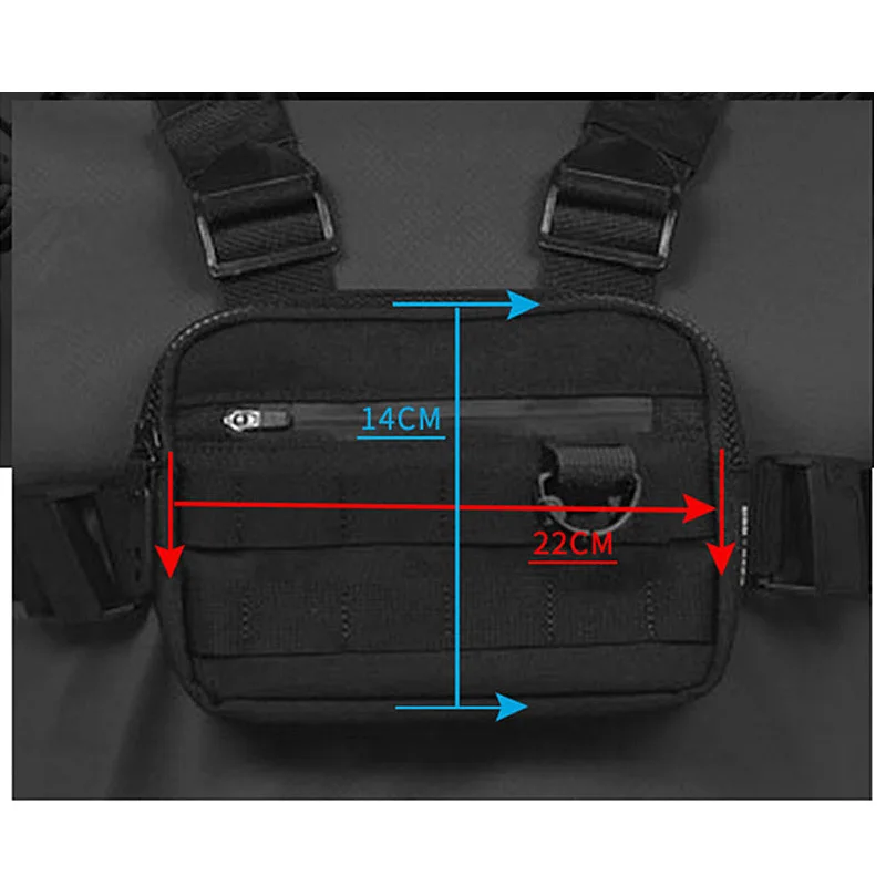 New Mens Chest Rig Hip-Hop Bag Casual Function Outdoor Style Chest Bag Small Tactical Vest Streetwear Male Saddlebag