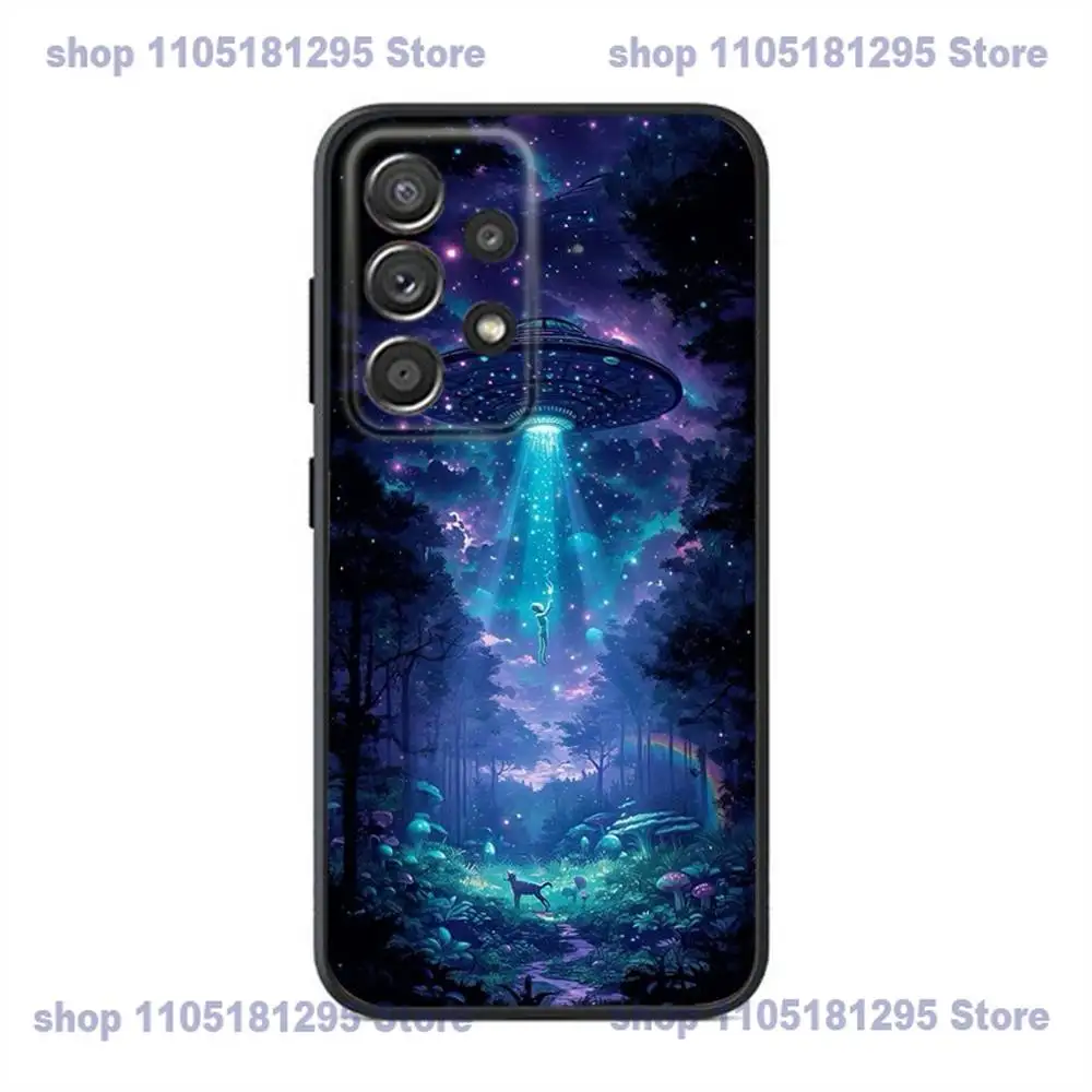 حافظة هاتف مضحكة UFO Alien Thing لهاتف سامسونج S25,24,23,22,21,20,Ultra,10,10E,Plus Note20 حافظة سوداء #4