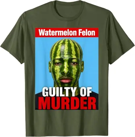 Watermelon Felon Shirt Watermelon Felon Guilty of Murder T-Shirt Baumwolle Y2k Streetwear Kleidung Humor Ästhetische Grafikbekleidung – Detail 13