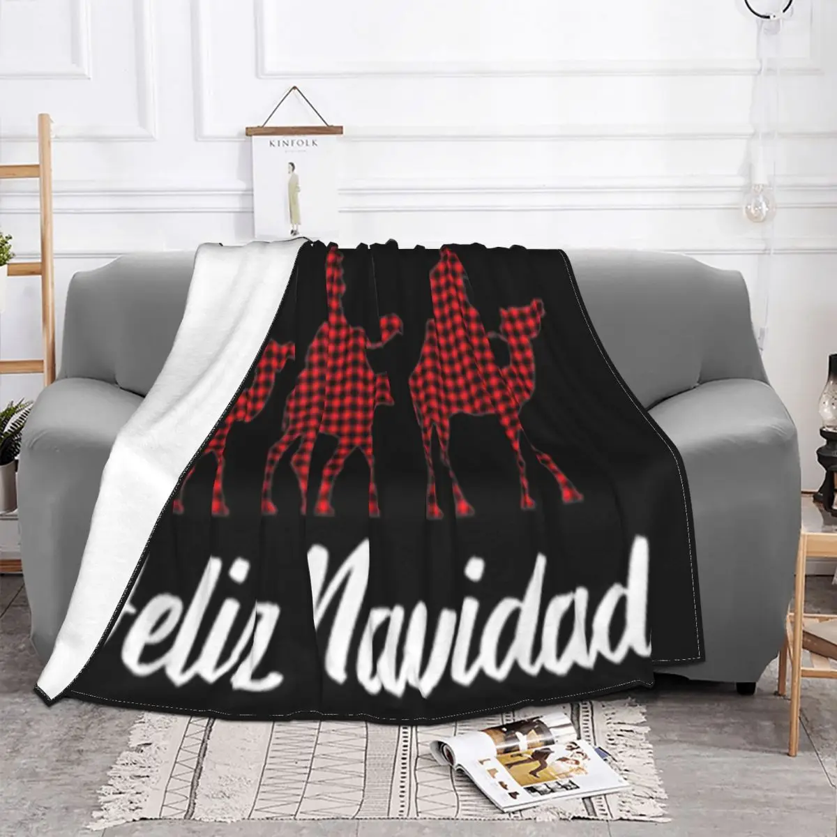 Top Feliz Navidad Tres Reyes Magos Spanish Christmas Festivities Autumn Aesthetic Throw Blanket