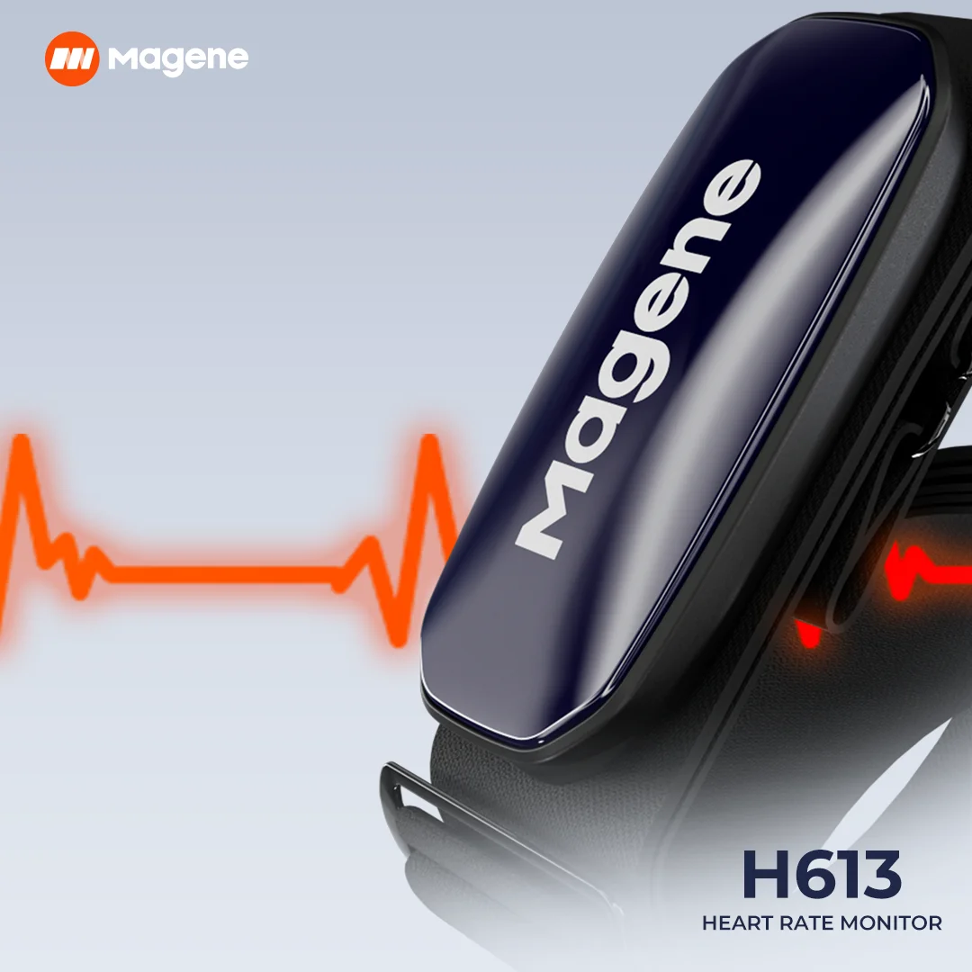 Magene H613 Heart Rate Monitor Split Chest Strap 3-channel Bluetooth Rechargeable Heart Rate Sensor Health App Compatible Zwift