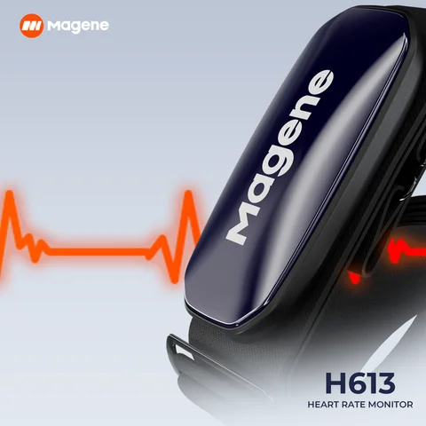 Magene H613 Heart Rate Monitor Split Chest Strap 3-channel Bluetooth Rechargeable Heart Rate Sensor Health App Compatible Zwift