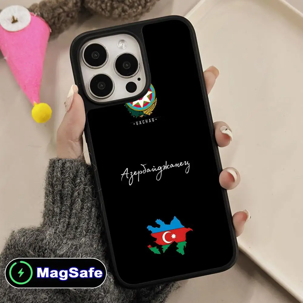 

Чехол для мобильного телефона с флагом Азербайджану для iPhone 17, 16, 15, 14, 13, 12, 11 Air Pro Max Plus Magsafe, матовая поверхность, красочный чехол, красивый чехол