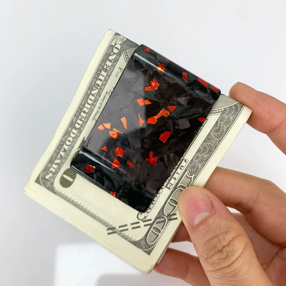 New Trending Unique Design Durable Forged Carbon Fiber Money Clip 38mm Card Holder Clip for Men Women Slim