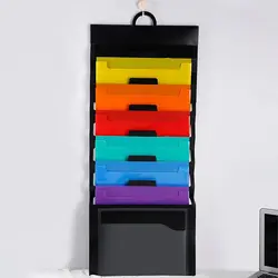 Large Capacity Wall Mounted Filing Cabinet Pockets Rainbow File Organizer Expandable Accordian Pockets Hanging File Folders