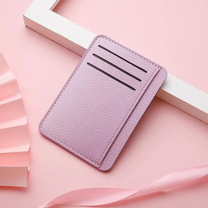 PU Card Holder Ultra Thin Multi Slots Lightweight Portable Minimalist ID Credit Card Case Ideal Gift for Friends Family