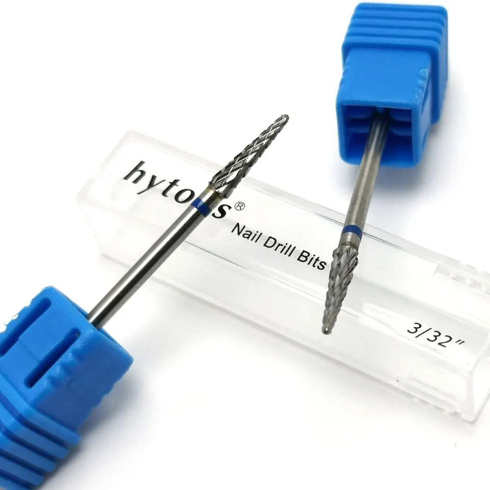 مخروط كربيد مسمار مثقاب الخشب الروتاري لدغ بشرة نظيفة بت قاطعة المطحنة مانيكير مسمار الحفر الملحقات أداة #2