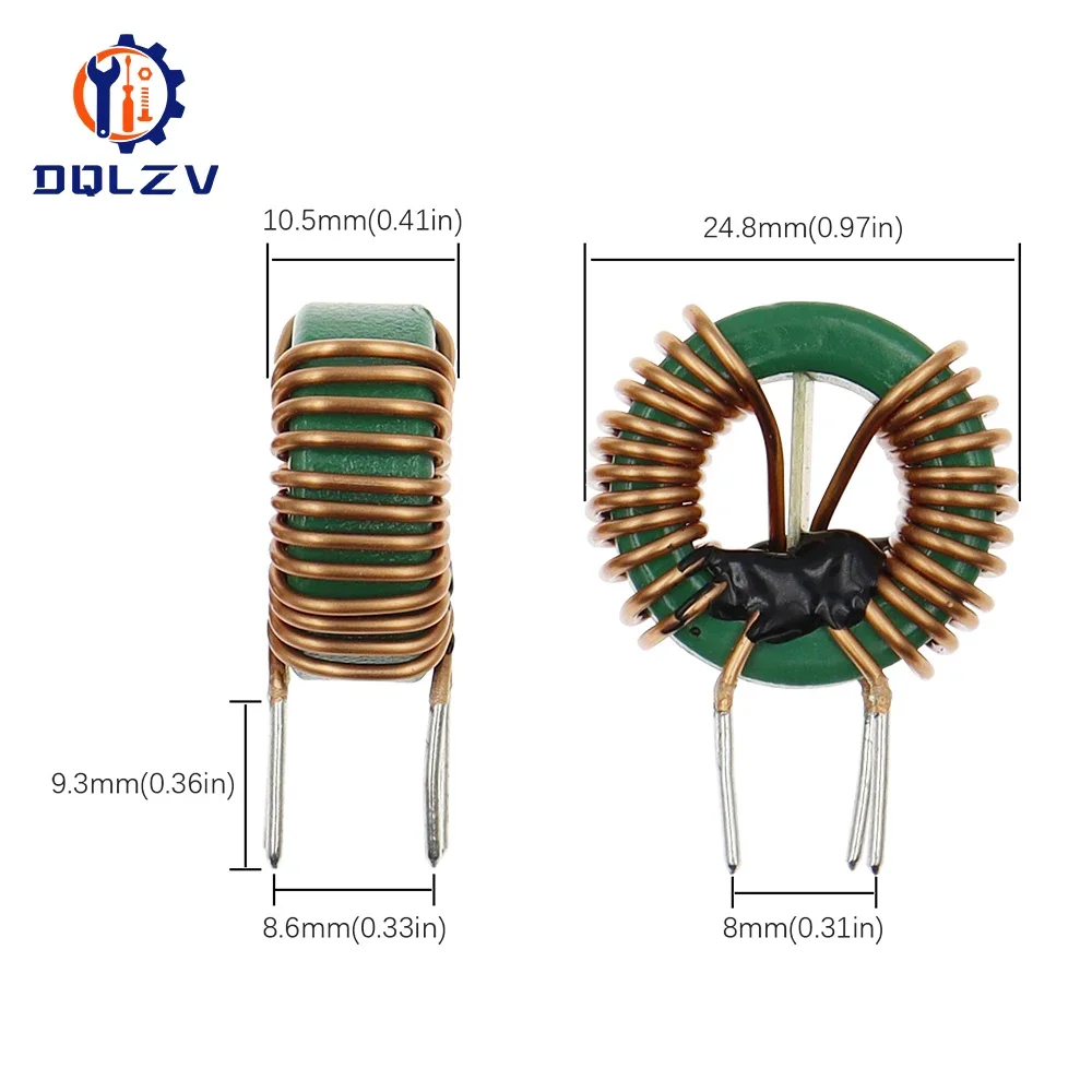 2PCS 22*14*8 2MH 1.0 Line Common mode Filter inductance Choke coil Annular Common Mode Inductance 10A