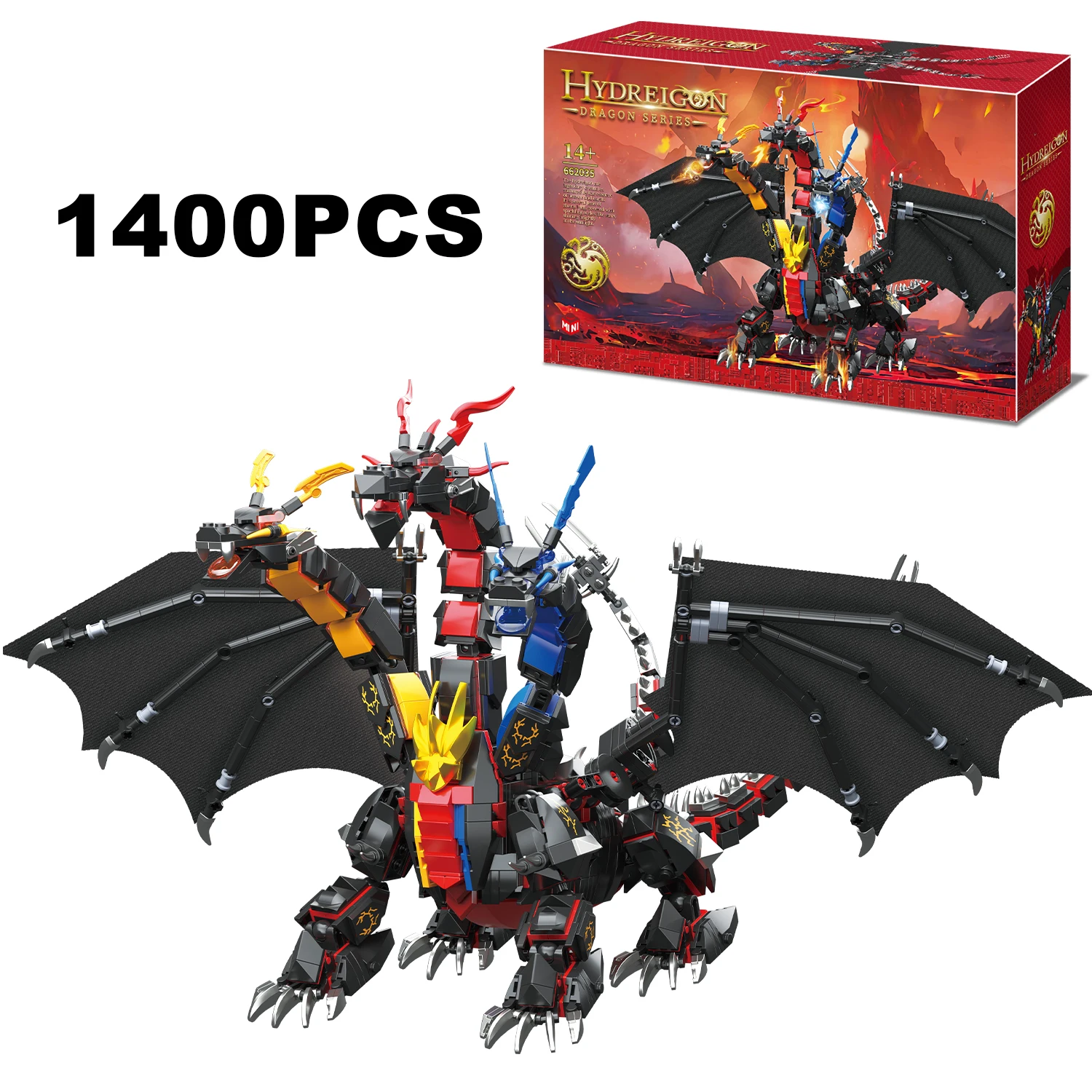 Hydreigon Dragon The Legend of Zelda Creative Building Blocks Three Elements Dragon Assembling Bricks Toy Gift For Kid Boy Adult