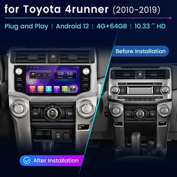 Junsun 10.33吋無線CarPlay Android Auto適用於蘋果車用收音機,適用於2010-2019年豐田4Runner,車用收音機立體聲多媒體GPS 12 最佳銷售 CarPlay Junsun - №8