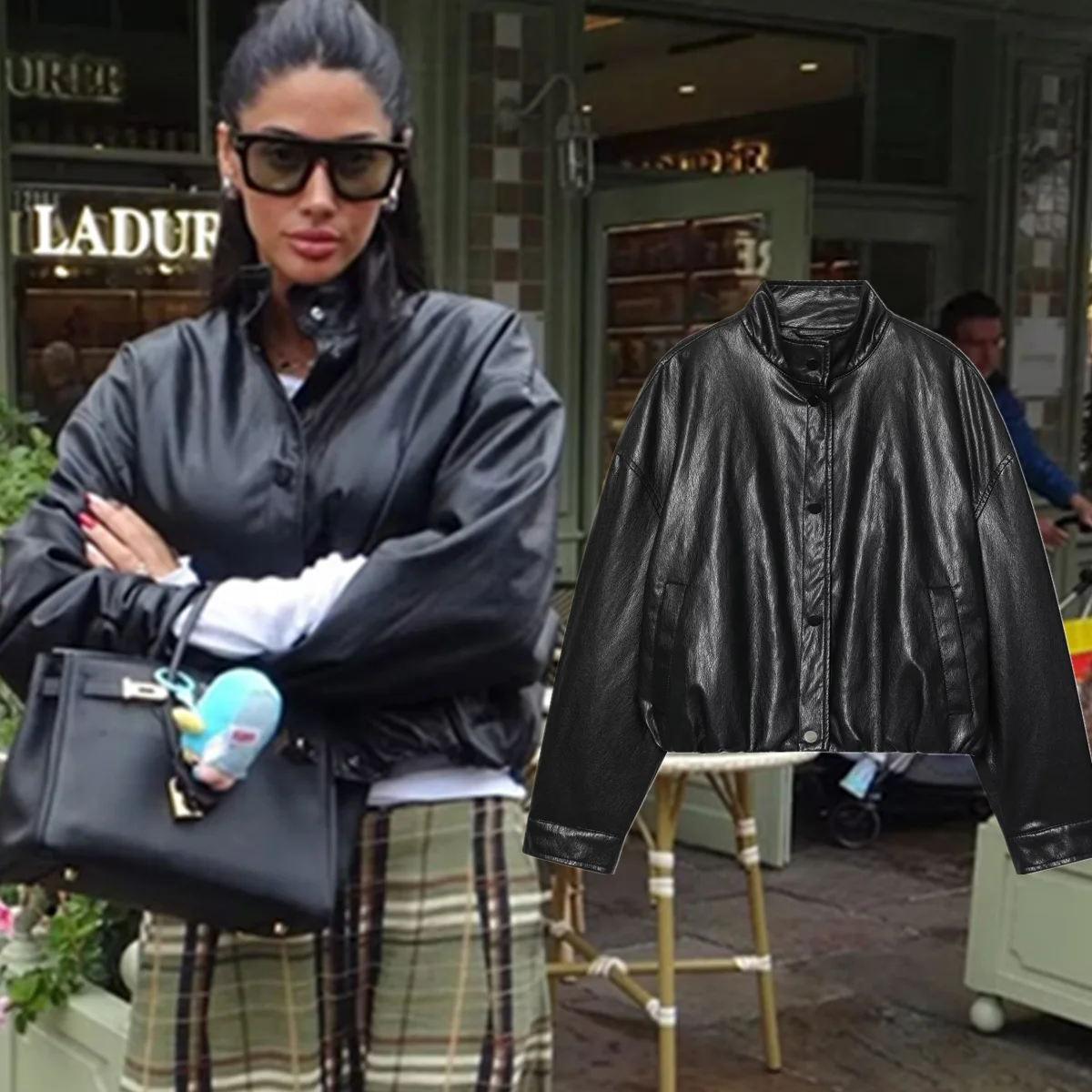 

Maxdutti осенняя женская куртка пальто модная куртка-бомбер из искусственной кожи женская однобортная женская куртка, женская одежда