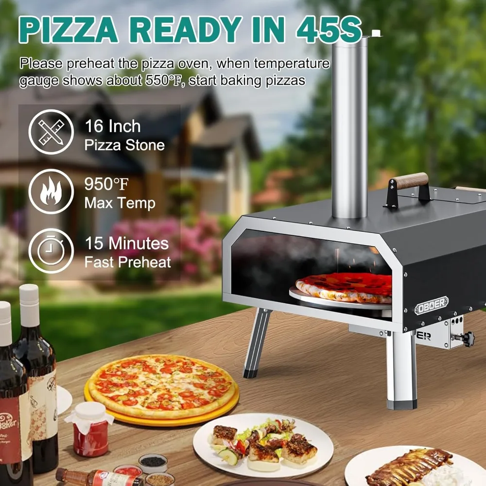 NAIZEA Pizza Oven Outdoor Indoor Use, 16