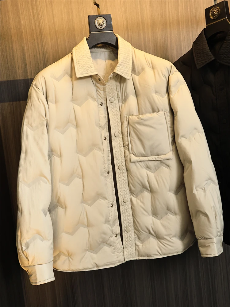 

Men's down Jaet High Puffer Du down Outdoor Level Waterproof Coating Winter Warm Stand Collar Faion Urban Sle Pure Color