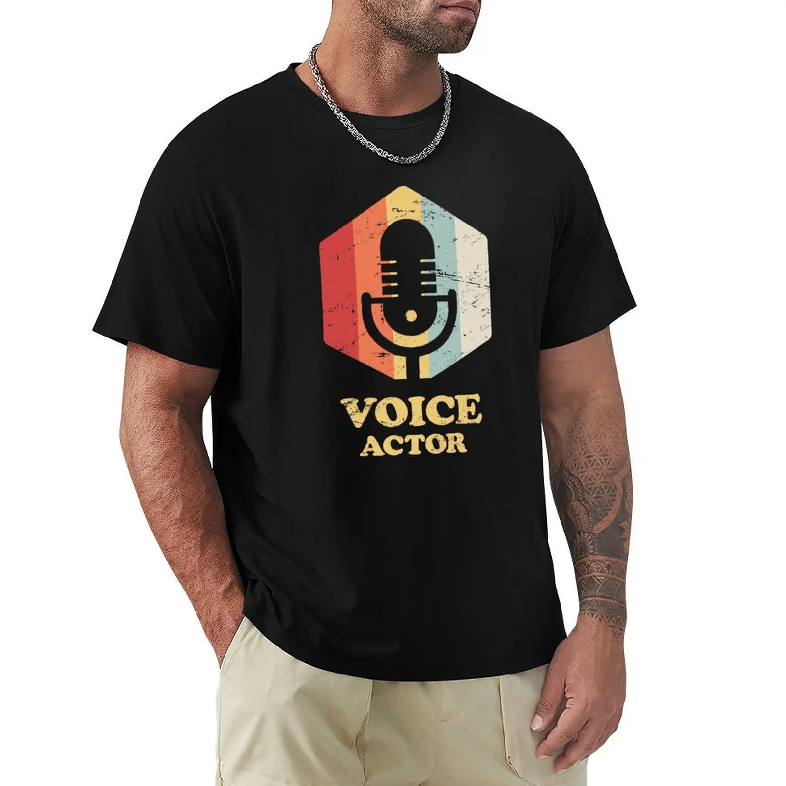 Retro Voice Acting / Voice Over Artist Actor T-Shirt Big Size Crew Neck T-Shirt