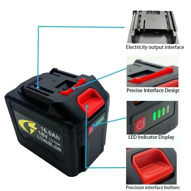 5S4P 18V For Makita Tool 18650 Lithium Battery can charge 16000mAh For Makita battery with high current and high discharge.