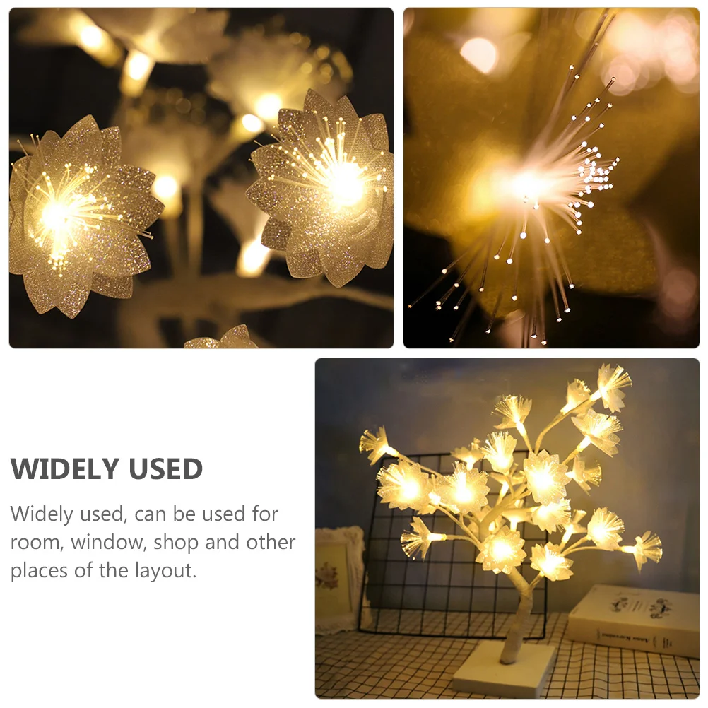 USB الألياف البصرية شجرة شكل LED مصباح الليل الإبداعية سطح المكتب ضوء ديكور السرير ضوء الليل زخرفة لغرفة النوم ديكور المنزل #6