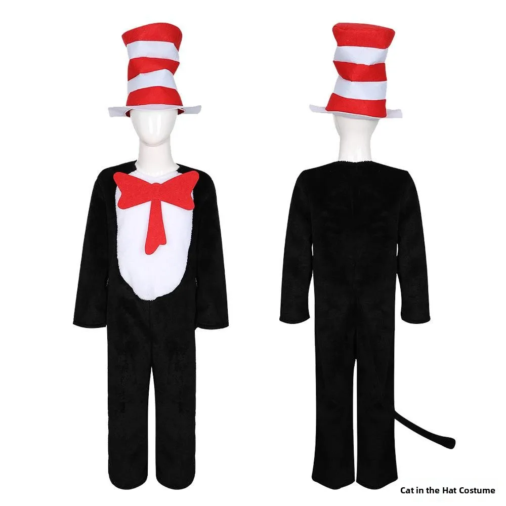 Fsia de loween Gato com Chapéu Fsia de Natal Traje de Performance com Chapéu Traje de Palco Vestuário Tradicional ...