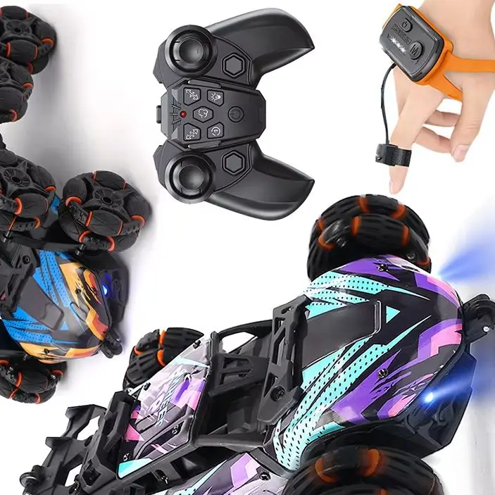 

9IMOD RC Car 6-колесный привод Stunt Spray Автомобильный поворотный рычаг Спрей с ручным управлением Drift Deformation Stunt Car с часами Dual RC Car