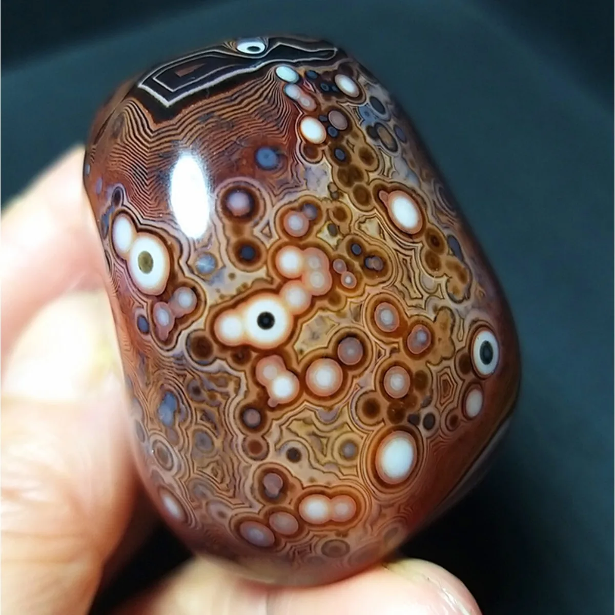 Large Banded Agate Chalcedony Beauty, Stripe Pattern, Polished Tumbled, Desk Decor, Natural Stone, Crystal Collection