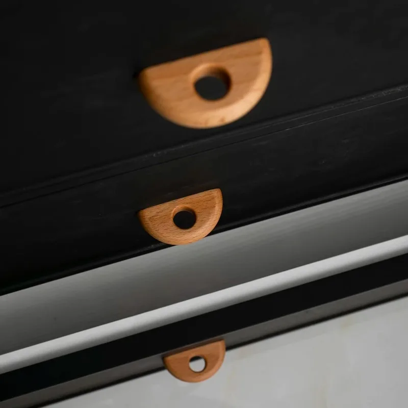 2 Stück Kinderzimmer Massivholz Schranktürgriff Japanischer Holzschubladen-Schuhregalgriff Niedlicher Mond Einloch-Kleingriff – Detail 16