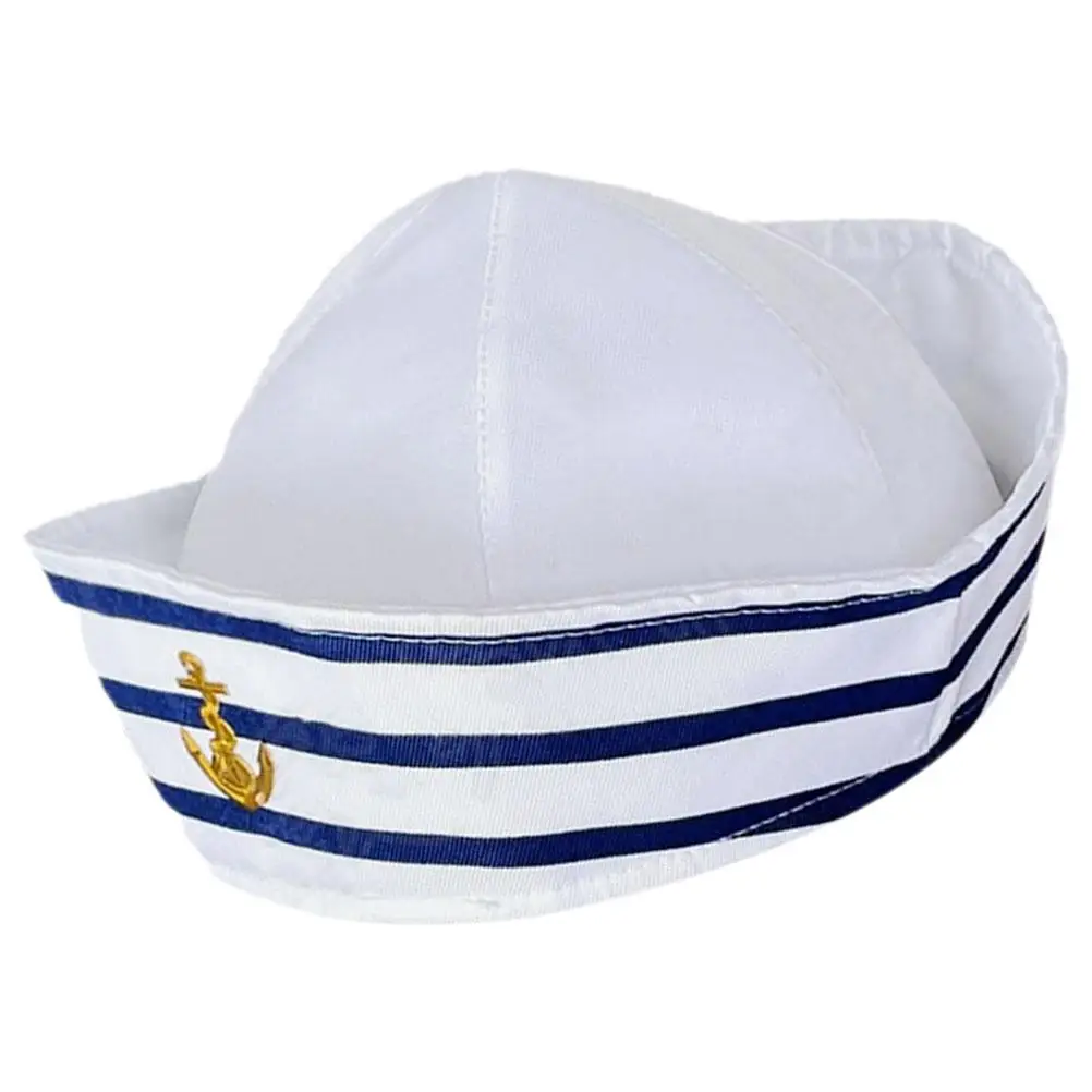 Sombrero de marinero blanco y azul, gorras para hombres y mujeres, cúpula, yate, pareja, sombrero de capitán, adultos, hombres, almirante, Cosplay, puesta en escena, tamaño 56cm