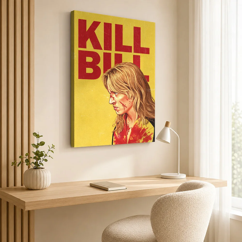 Kill Bill Movie Framed Canvas Poster Custom Vintage Movie Wall Paintings Decoration for Bedroom Collectible Ready to Hang Gift