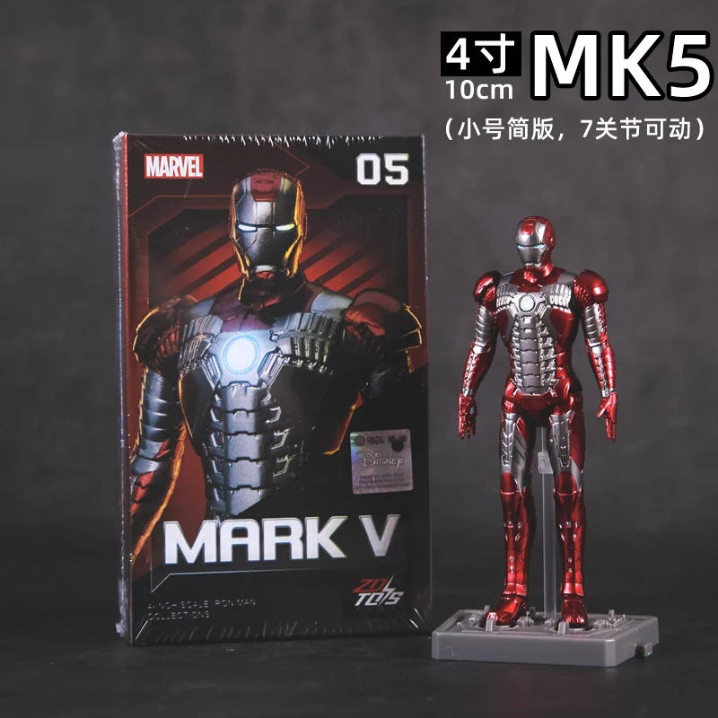 4 Zoll Original 1/10 ZD Toys Iron Man Actionfigur MK1 MK2 MK3 MK4 MK5 MK6 MK7 Tony Stark Anime Puppe Modell Kinder Geburtstagsgeschenk – Detail 18