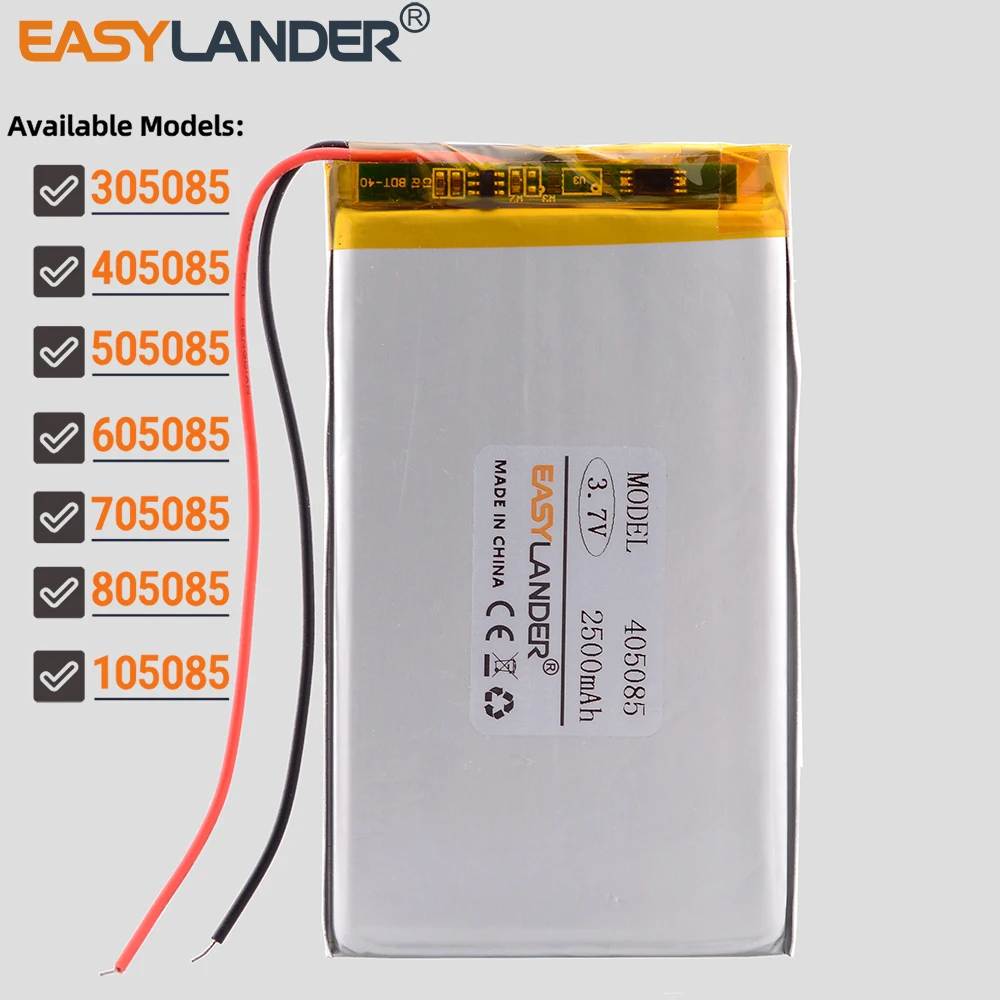 505085 3.7V 3000mAh  Li-Polymer Li-ion Battery  Lipo Batteries  305085 405085 355085 455085