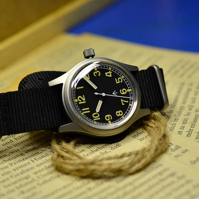 Baltany W10 Military Watches 36mm NH38 100M Waterproof Sterile Dial Leather Stainless Steel Automatic Mechanical Wristwatches