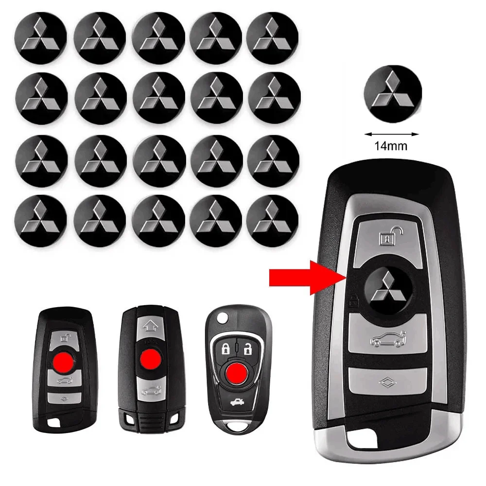 Nieuwe Remote Auto Key Stickers Embleem Logo Accessoires Auto Goederen Voor Mitsubishi Asx Lancer L200 Pajero Sport Attrage Mirage Eclips