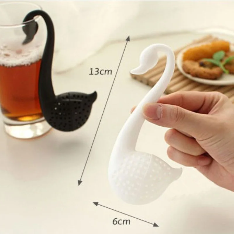 Creative Swan Spoon Tea Strainer infuser Environmentally Friendly Plastic Elegant Swan Tea Tools Kitchen Accessories