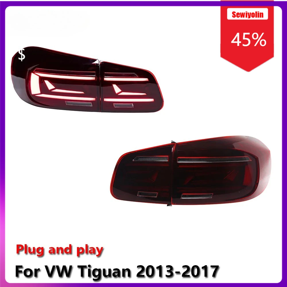 

Sewiyolin Автомобильные светодиодные фонари в сборе для VW Tiguan 2013-2017 Авто противотуманные DRL Тормозной указатель поворота Plug and Play