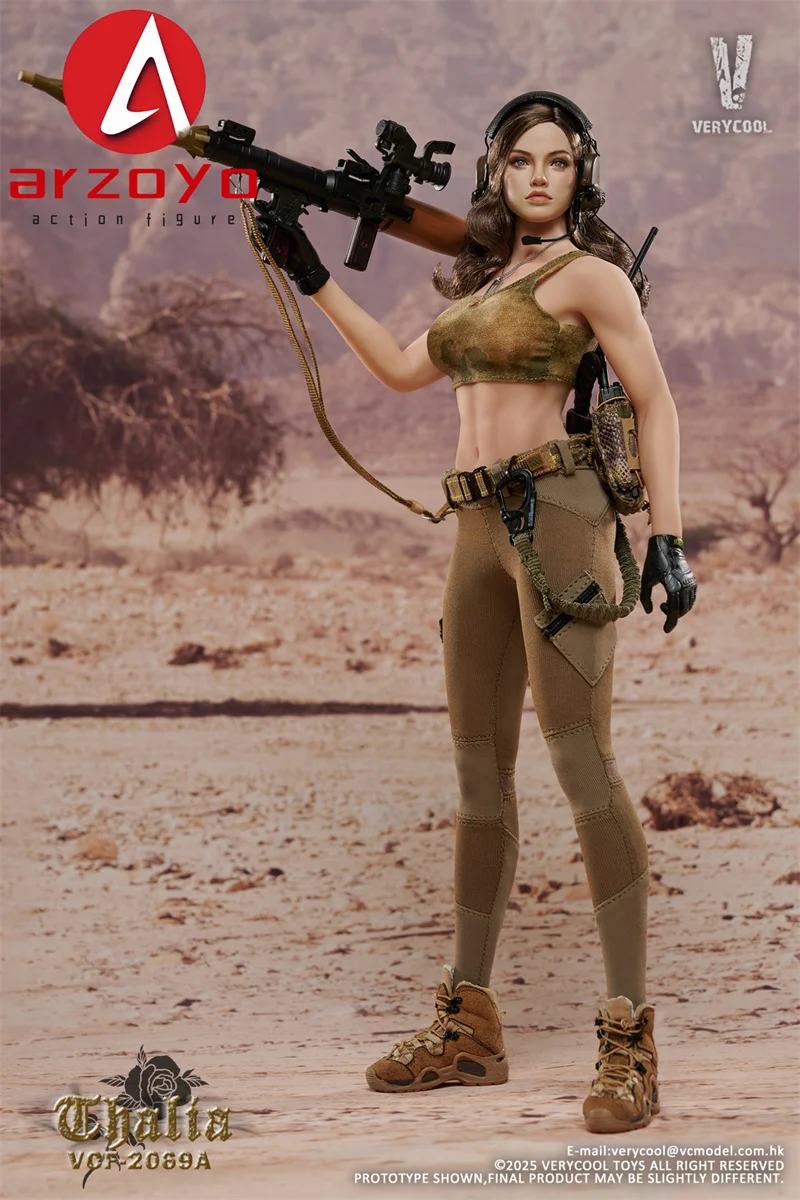 VERYCOOL VCF-2069 Figurka Żołnierki Pustynnej Thalia w Skali 1/6, 12-calowy, Silikonowy, Męski Korpus Platynowy do Kolekcji