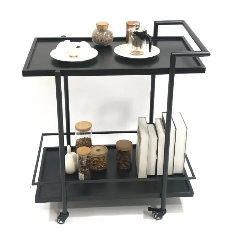 trolley living room dining car home mobile restaurant refreshments wine cart wrought iron multi-functional bar cart with wheels
