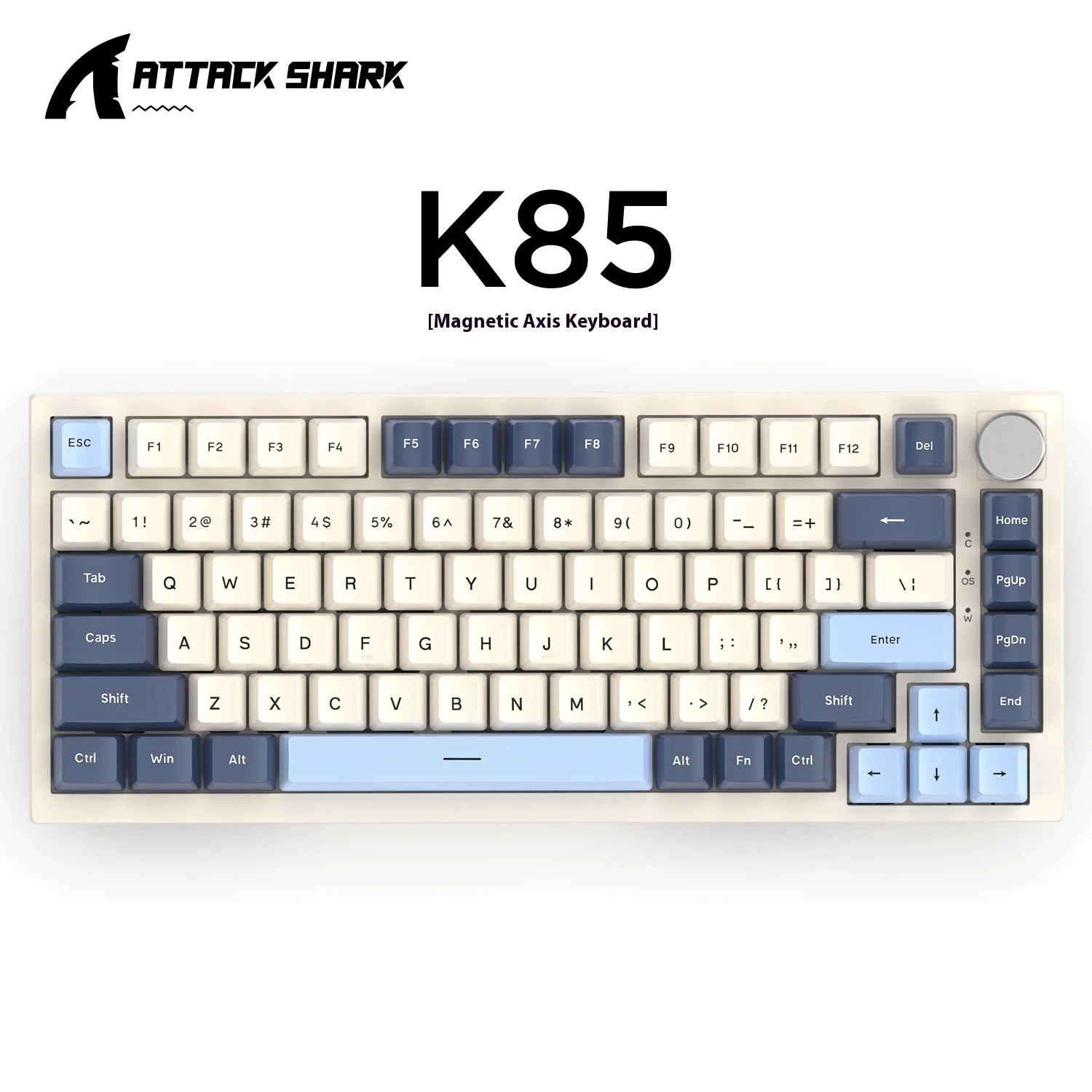 

New Attack Shark K85 Wired Mechanical Keyboard Gaming Magnetic Switch Customized PBT Keycaps RT Mode 82 Keys RGB Adjustable